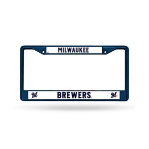 Milwaukee Brewers Navy Colored Chrome License Plate Frame